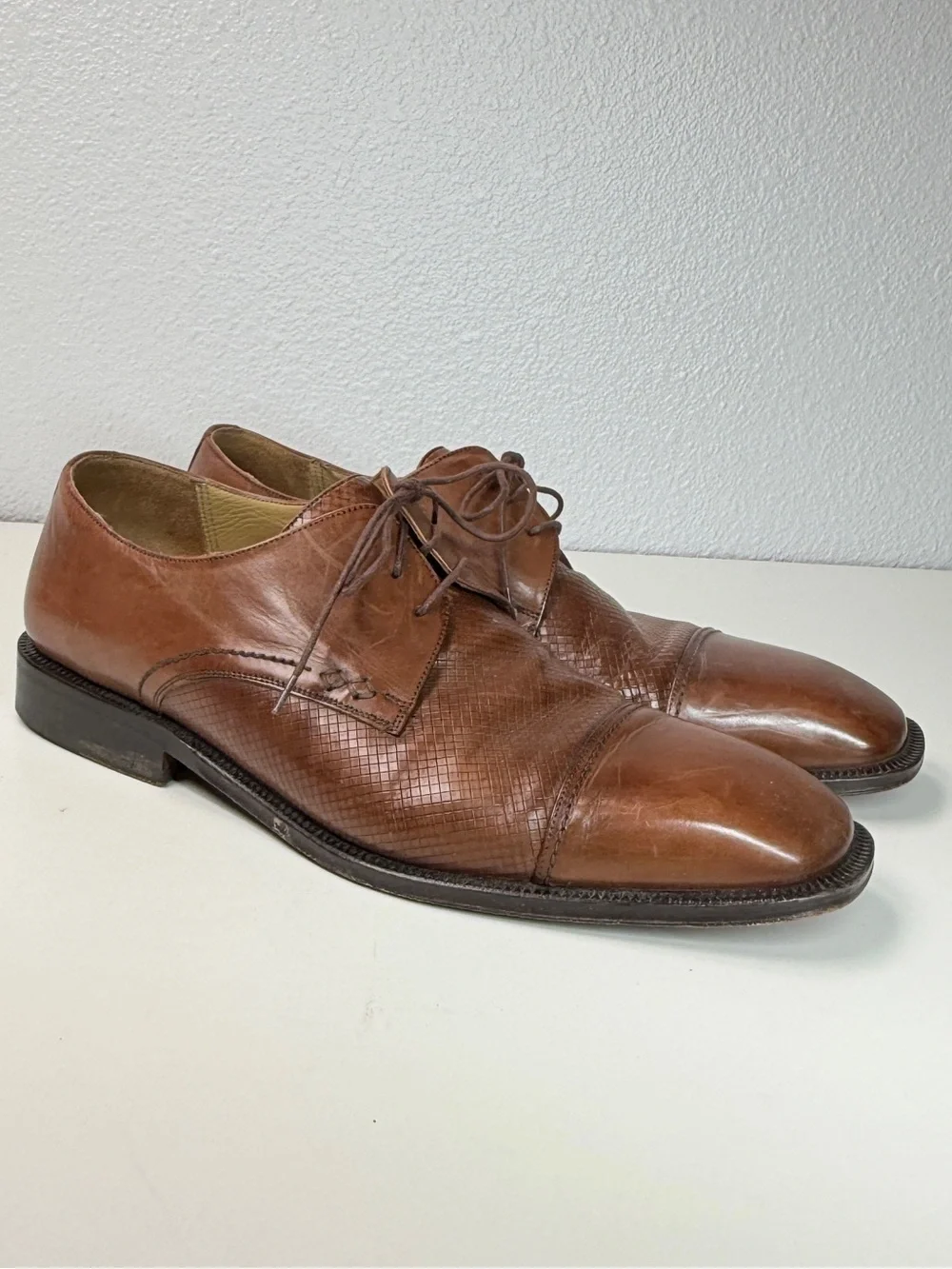 Johnston Murphy Handcrafted Spain Cap Toe Oxford Dress Shoes size 11.5 Vintage